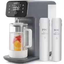 countertop reverse osmosis water filter with 6-stage RO filtration, remineralization and glass water pitcher